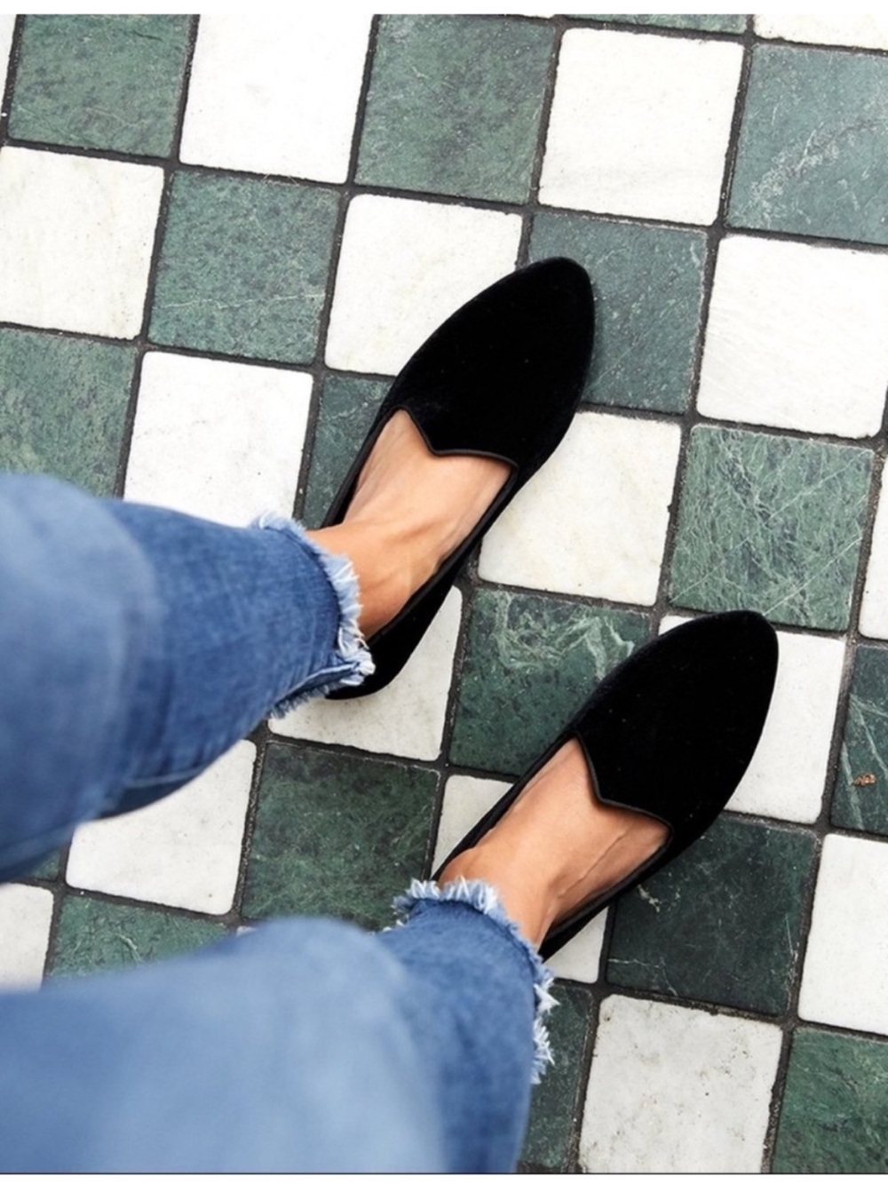 Birdies the heron loafer black velvet almond toe academia fall preppy goth 7.5